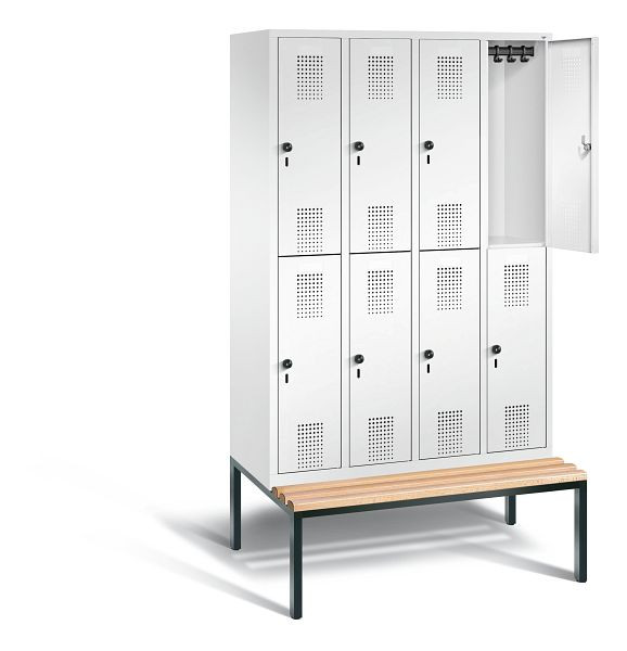 C+P Spind doppelstöckig Evolo, H2090xB1190xT815mm, Farbe: Verkehrsweiß, 48350-40 S10364