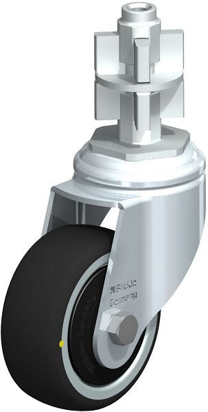 Blickle LKRA-PATH 80K-11-ELS-FK-E17 Apparate-Lenkrolle mit Expander, Thermoplastisches Polyurethan, Grau, 848740