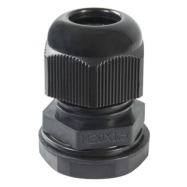 Haupa Kabelverschraubung IP68 M20 schwarz, SW 24, VE: 10 Stück, 250084