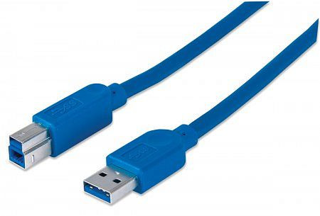 MANHATTAN SuperSpeed USB-B Anschlusskabel, 5 Gbps, 2 m, blau, 322430