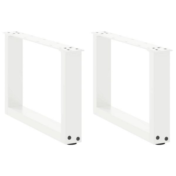 vidaXL Couchtischbeine U-Form 2 Stück Weiß 50x(30-31) cm Stahl, 4013137