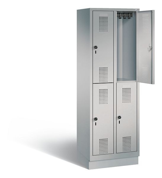 C+P Spind doppelstöckig Evolo, H1800xB610xT500mm, Farbe: Weißaluminium, 48320-20 S10096