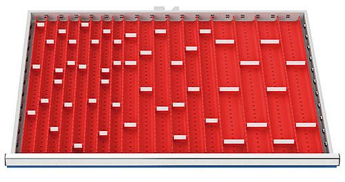 Bedrunka+Hirth Schubladeneinteilung R 36-24 mit Muldenplatten für Front 50/75 mm, Maße in mm (BxT): 900 x 600, 150A