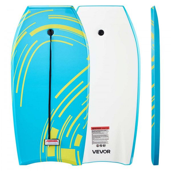 VEVOR Bodyboard 105,5x52cm IXPE HDPE, EPS-Kern, inkl. Handgelenkleine UV-Schutz, bis 82 kg, für Strand Meer Schwimmbad, CLBPB40INCH04X1XU001V0