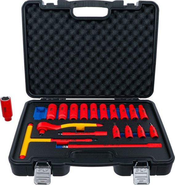 BGS VDE-Steckschlüssel- und Bit-Einsatz-Satz, Antrieb Innenvierkant 10 mm (3/8"), 19-teilig, 7137