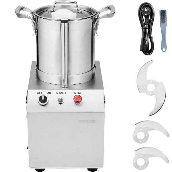 VEVOR Küchenmaschine Gemüsezerkleinerer Lebensmittelechter Edelstahl-Mixer, 4L, SYSPQSJ4L550WLMJMV2