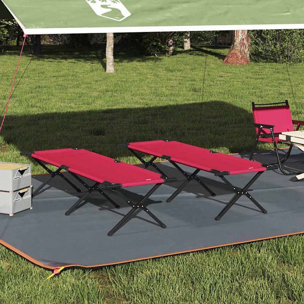 vidaXL Klapp Schlafbett fürs Camping 2 Stück Rot Oxford Stoff, 42003182