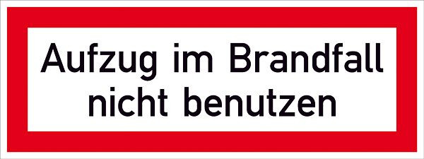 SafetyMarking Hinweisschild für die Feuerwehr, Aufzug im Brandfall nicht benutzen, BxH 29,7x10,5 cm, Aluminium, 11.2630