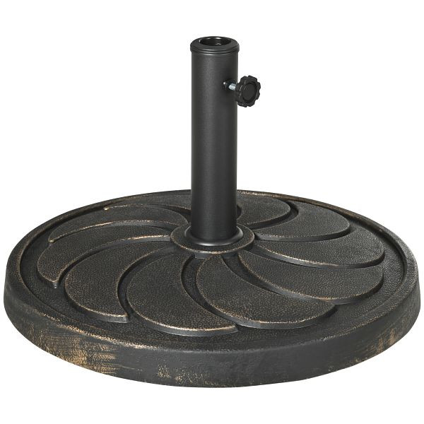 Outsunny Sonnenschirmständer Sonnenschirmhalter, wetterbeständig, Ø53 x 33H cm, Schwarz, 84D-212V00DR