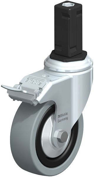 Blickle LKRA-VPA 101G-11-FI-FA-EV14 Apparate-Lenkrolle mit Expander & Feststeller, Vollgummi, Grau, 848181