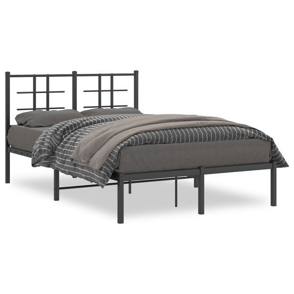 vidaXL Bettgestell mit Kopfteil Metall Schwarz 120x190 cm, 355558