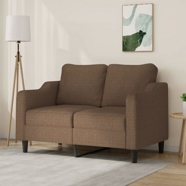 vidaXL 2-Sitzer-Sofa Braun 120 cm Stoff, Platz zum Plaudern, 359354