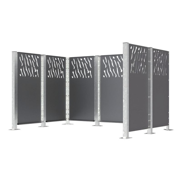 STEIN HGS Modulierbare Mülltonnen-Umhausung Venedig H aus Stahl, dunkelgrau, 78159.0009