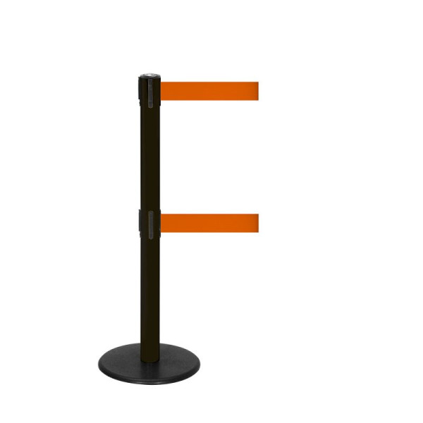 Stein HGS Personenleitsystem -P-Line Duo-, schwarz, orange, mit magnetischem Gurtendstück, Gurtlänge: 2 x 4 m, 36405-1504