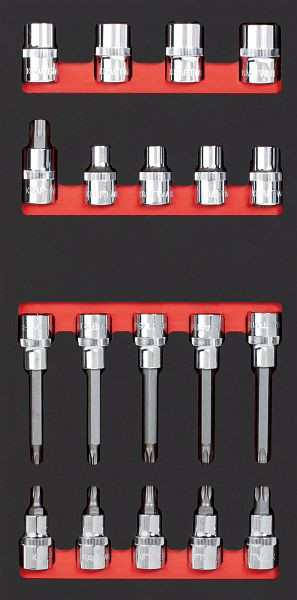 Kraftwerk PRO LINE EVA Bit-Steckschlüsselsatz 1/2" TX 19-tlg. 20x40 Einlage, 105.401.011