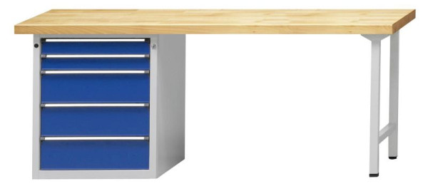 ANKE Werkbänke Kombiwerkbank, Modell 830 V, 2000 x 700 x 850 mm, RAL 7035/5010, ZBP 50 mm, 410.958