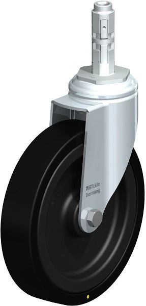 Blickle LKRA-VPA 150K-11-EL-E12 Apparate-Lenkrolle mit Rückenloch, Vollgummi, Schwarz, 848474