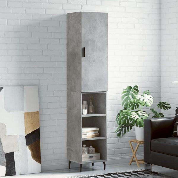vidaXL Highboard Betongrau 34,5x34x180 cm Holzwerkstoff, 3198997
