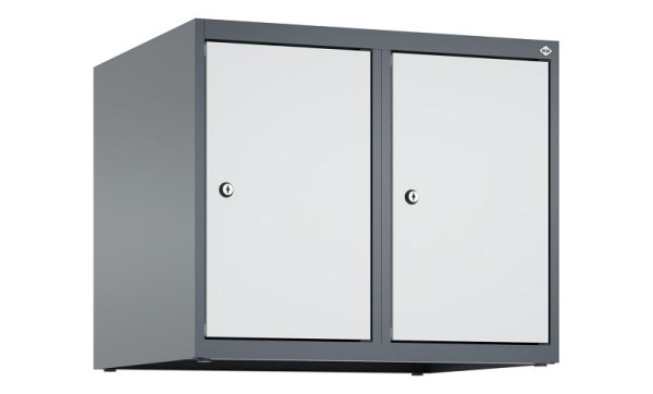 C+P Schrankaufsatz Classic PLUS, Aufsatzschrank, 7016/7035, Zylinderschlösser, 500x600x500mm, 2 Abteile, 080090-20 S10028