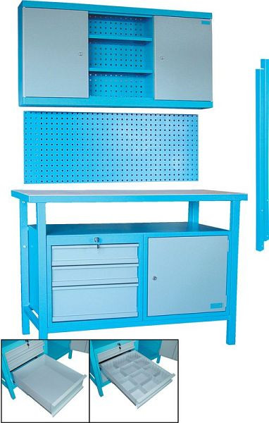 Güde Werkbank-Set 3-teilig, Breite Arbeitsplatte: 1200 mm, 00730, 4015671007308