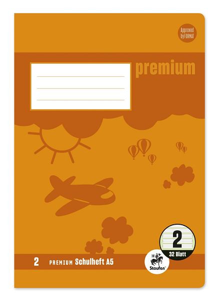 Staufen Heft PREMIUM LIN 2 - A4, 32 Blatt, 90 g/qm, PREMIUM LIN iert, 734010602