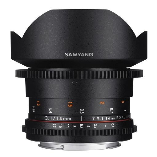 Samyang MF Videoobjektiv 14mm T3,1 Video DSLR II Canon EF, 1021526