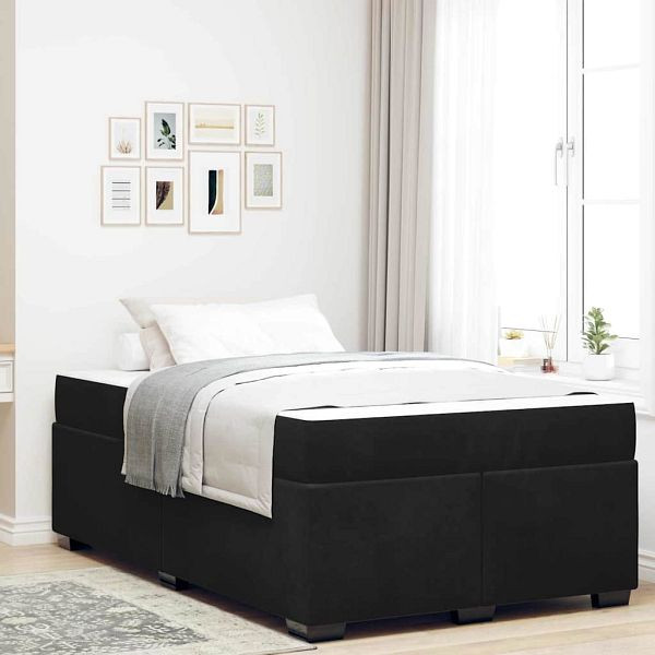 vidaXL Bettgestell mit Matratze mit Matratze Schwarz 120 x 200 cm Samt, 3399286
