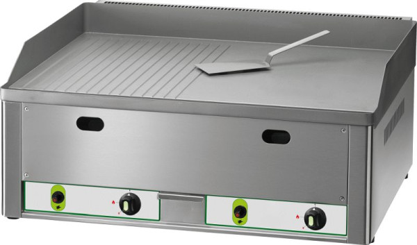 KBS Gas-Grillplatte, Tischgerät, 8kW, 2 Heizzonen, 1/2 glatt + 1/2 gerillt, 10921018