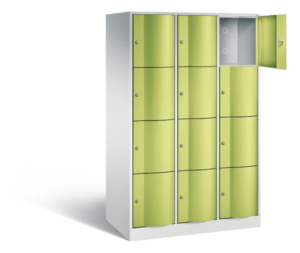 C+P XL-Schließfachschrank Resisto, H1950xB1148xT640mm, Farbe: Lichtgrau / Viridingrün, 8470-373 S10035