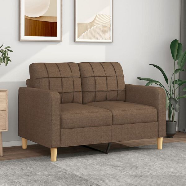 vidaXL 2-Sitzer-Sofa Braun 120 cm Stoff, Füllung: Schaumstoff, 359086