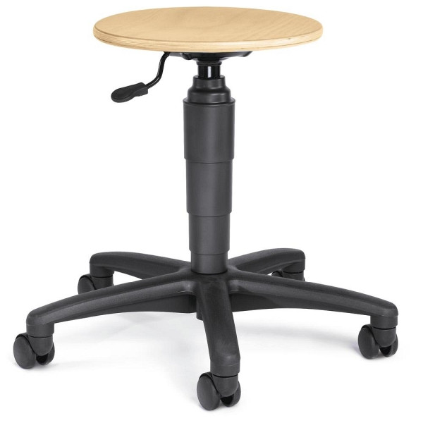 Deskin Arbeitsdrehhocker TEC 60, Buche, 350 x 350 x 500 mm, 219745