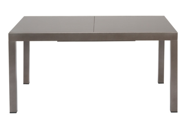 Merxx Tinetto Set 7-teilig, 6 Klappsessel, braunes Gestell, taupefarbener Textilbezug, 1 Semi Ausziehtisch, 150 (220) x 90 cm, 51034-210