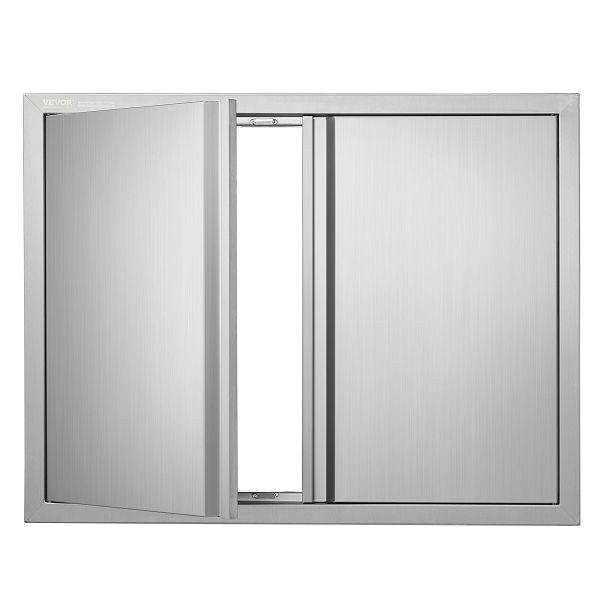 VEVOR Grill-Zugangstür, 787 x 609 mm, Doppelte Außenküchentür, Vertikale Wandtür mit Versenkbaren Griffen, SMABSCJMYS31WSG92V0