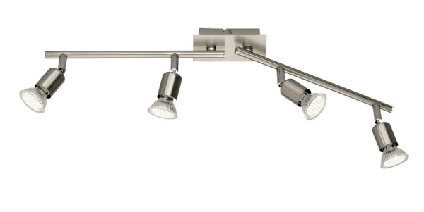 Reality Trio LED Deckenleuchte Deckenlampe nickel matt inkl. Leuchtmittel, 4 flammig, 10W, 27829