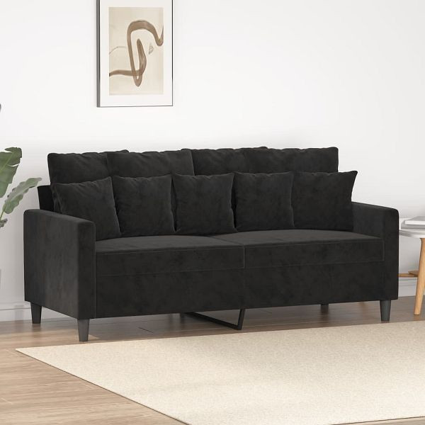 vidaXL 2-Sitzer-Sofa Schwarz 140 cm Samt (Polyester), 359308