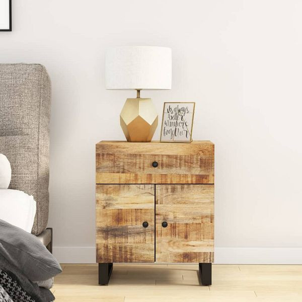 vidaXL Nachttisch 50x33x60 cm Massivholz Mango & Holzwerkstoff, 350668