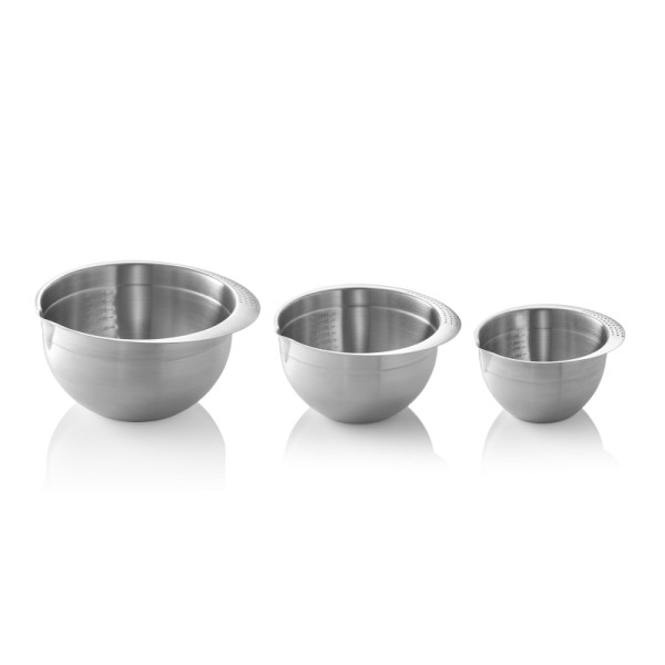 WAS Rührschüssel Set, 3-teilig, 0,95/2,0/3,5 L, Chromnickelstahl 18/8, 1701003
