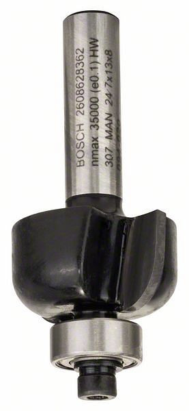 Bosch Hohlkehlenfräser, 8 mm, R1 6 mm, D 24,7 mm, L 12,7 mm, G 53 mm, 2608628362