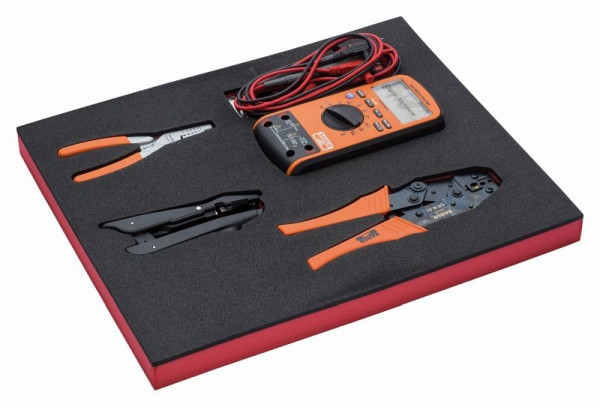Bahco 2/3 Einlage, Multimeter + Ratschen‐Crimpzangen, 8-teilig, FF1F5006