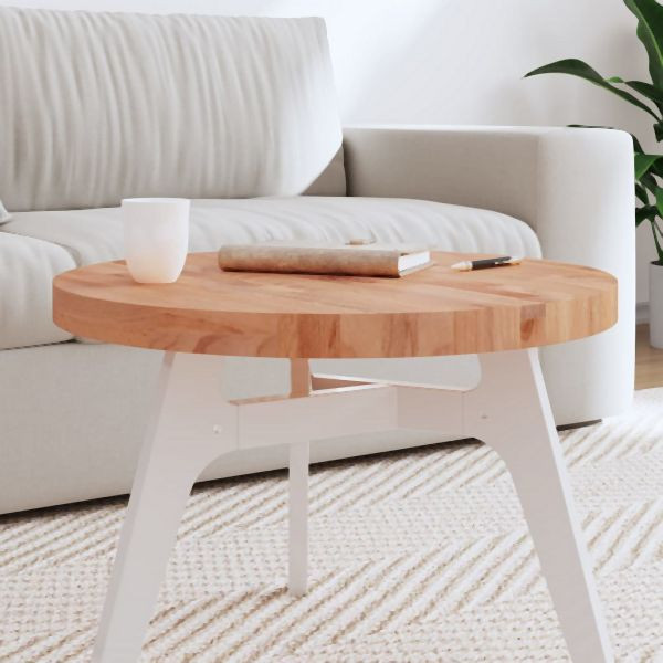vidaXL Tischplatte Ø60x4 cm Rund Massivholz Buche, 355944