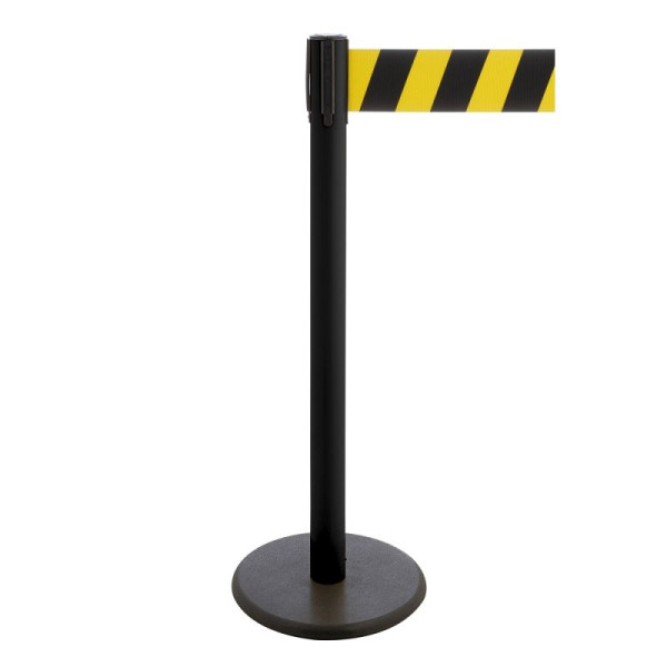 Stein HGS Personenleitsystem -P-Line Premium-, schwarz, schwarz/gelb diagonal (schraffiert), mit Gurtendstück (Standard), Gurtlänge: 3,8 m, 34241j-1702