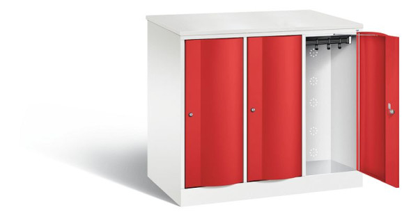 C+P XL-Schließfachschrank Resisto, H1077xB1148xT640mm, Farbe: Verkehrsweiß / feuerrot, 8271-373 S10075