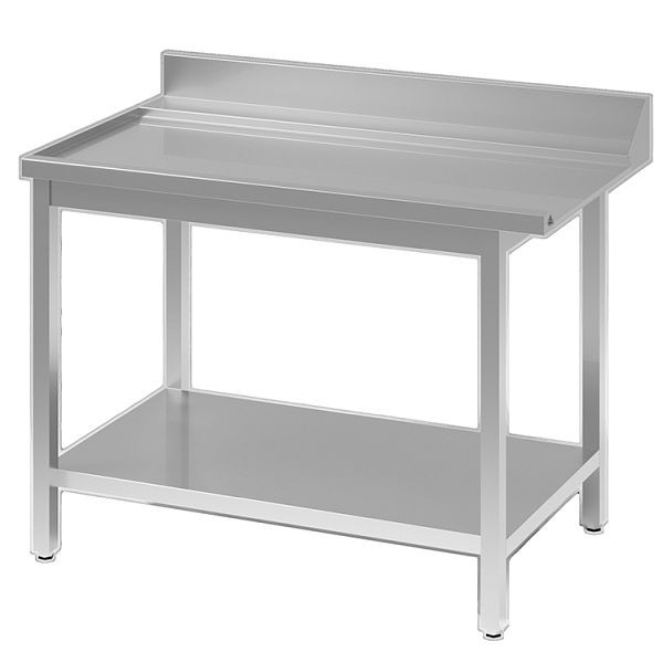 Gastro-Inox Ablauftische aus Edelstahl AISI 304 Anschluss R, 600(L)x700(T)x900(H)mm, 305.062