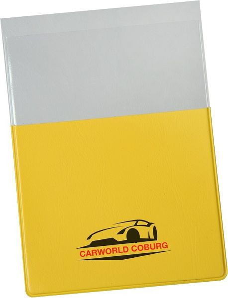 Eichner Kfz-Scheinhülle als Stecketui, gelb, Bedruckung: mit individuellem Logo, 9218-08009