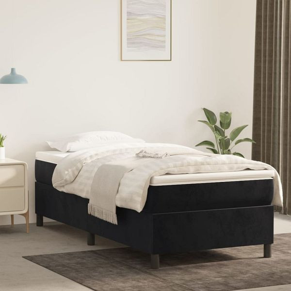 vidaXL Boxspringbett mit Matratze Schwarz 90x200 cm Samt, 3144659