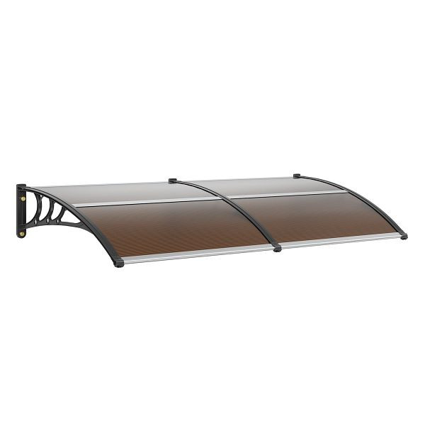 VEVOR Vordach Haustür 965x1987mm Überdachung UF50+ PC-Sonnenschutzfolie + ABS-Halterung + Aluminium-Verbinder UV-beständig Braun, MCZYPYCZS4080TPECV0