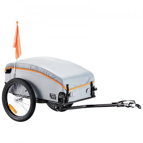 VEVOR Fahrradanhänger 45kg Tragkraft mit Universalkupplung wasserdichte Abdeckung 40cm Räder passend für 558,8-711,2 mm Fahrradräder, CGKHZHJG100BMFBKOV0