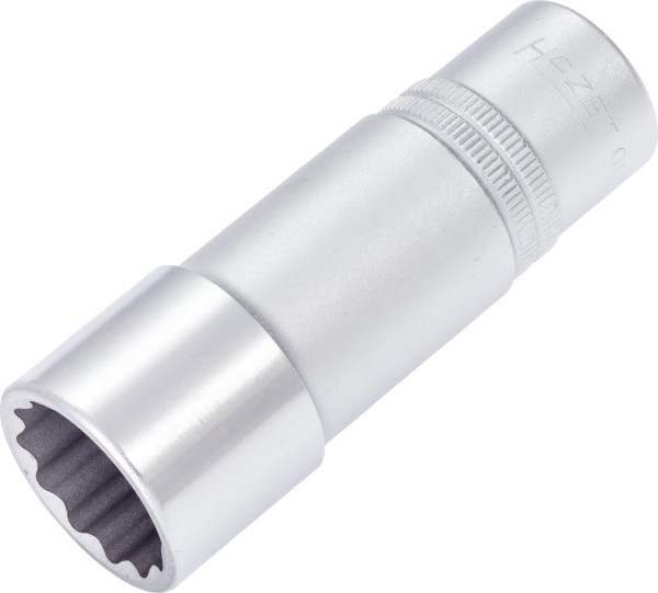 Hazet Steckschlüsseleinsatz, Doppelsechskant, Vierkant hohl 12,5 mm (1/2 Zoll), 22 mm, Lange Ausführung Mit Rändelung, 900TZ-22