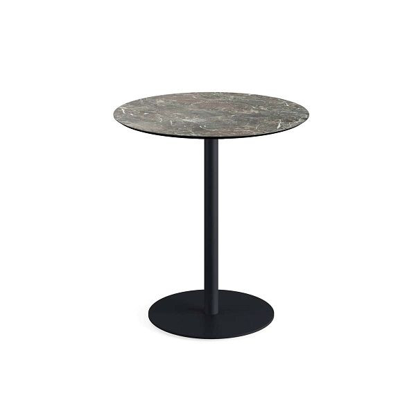 Feros Urban Terrassentisch Schwarz gestell + Galaxy Marble HPL Ø70 cm, 130011570