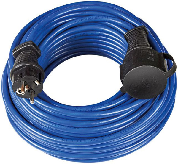Brennenstuhl BREMAXX Verlängerungskabel (10m Kabel in blau, Einsatz im Außenbereich IP44, bis -35 °C, Öl- und UV-beständig), VE: 2 Stück, 1169810